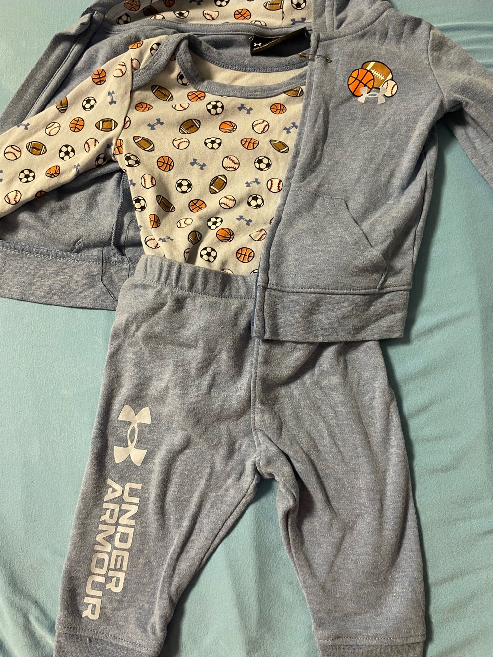 Under Armour Toddler light blue Sports three-Piece Set - Grey